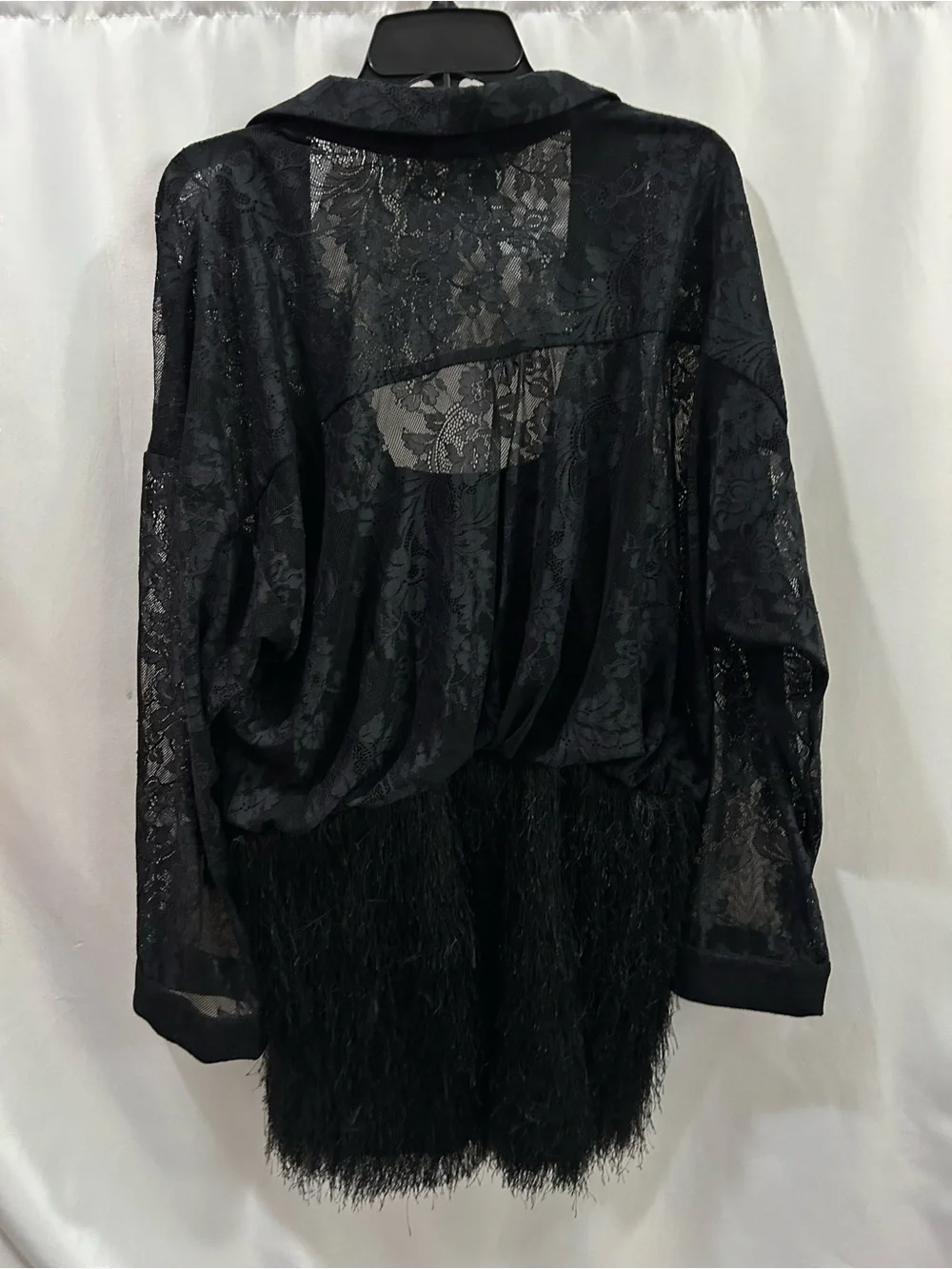 Anthropologie Maeve Black twofer Sheer Lace Blouse & Textured Fringe dress - Picture 11 of 11